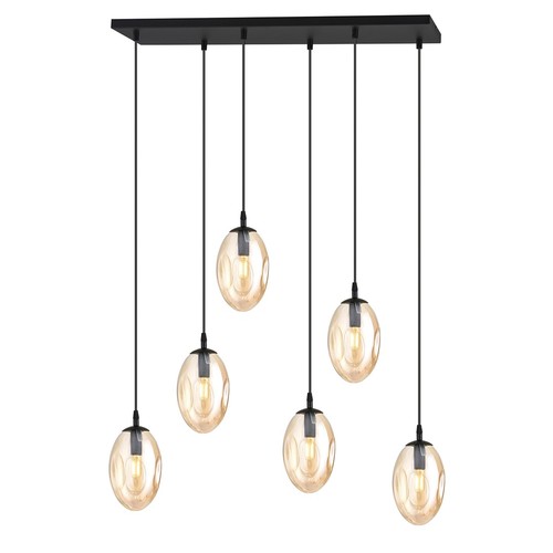 Astral 6 Svart/Bärnsten pendellampa - Ø12 cm, E14, 230V, utan ljuskälla