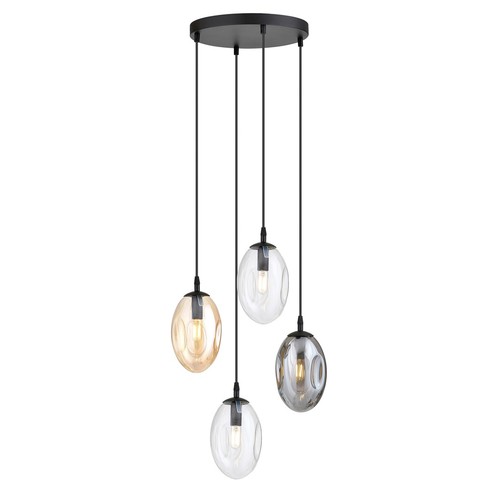 Astral 4 Svart Premium Mix pendellampa - Ø12 cm, E14, 230V, utan ljuskälla