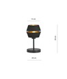 Piano Ln Svart/Guld bordslampa - Ø20 cm, E27, 230V, utan ljuskälla