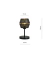 Malia Ln Svart/Guld bordslampa - Ø20 cm, E27, 230V, utan ljuskälla
