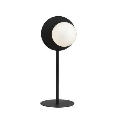 Oslo Ln Svart/Opal bordslampa - Ø15 cm, E14, 230V, utan ljuskälla