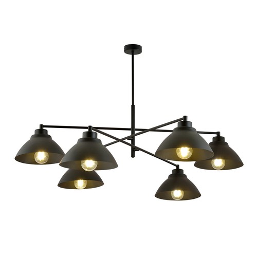 Maverick 6 Svart ljuskrona - Ø22 cm, E27, 230V, utan ljuskälla