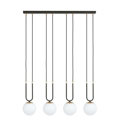 Glam 4 Svart/Opal pendellampa - Ø15 cm, E14, 230V, utan ljuskälla