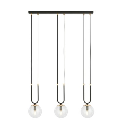 Glam 3 Svart/Transparent pendellampa - Ø14 cm, E14, 230V, utan ljuskälla