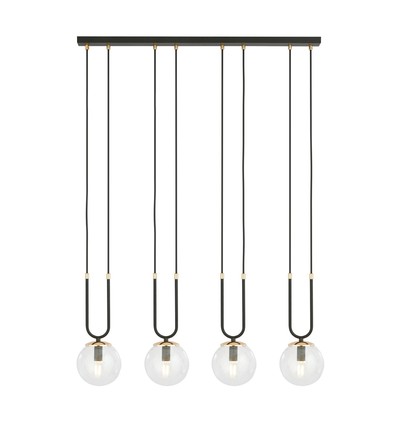Glam 4 Svart/Transparent hänglampa - Ø14 cm, E14, 230V, utan ljuskälla