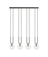 Glam 4 Svart/Transparent hänglampa - Ø14 cm, E14, 230V, utan ljuskälla