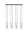 Glam 4 Svart/Transparent hänglampa - Ø14 cm, E14, 230V, utan ljuskälla