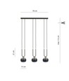Glam 3 Svart/Randig pendellampa - Ø14 cm, E14, 230V, utan ljuskälla