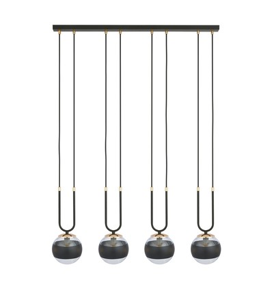 Glam 4 Svart/Rand pendellampa - Ø14 cm, E14, 230V, utan ljuskälla