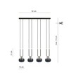 Glam 4 Svart/Rand pendellampa - Ø14 cm, E14, 230V, utan ljuskälla