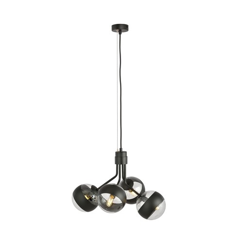 Nova 4 Svart/Rand pendelampa - Ø14 cm, E14, 230V, utan ljuskälla