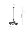 Nova 4 Svart/Rand pendelampa - Ø14 cm, E14, 230V, utan ljuskälla