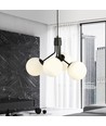 Nova 4 Svart/Opal pendellampa - Ø15 cm, E14, 230V, utan ljuskälla