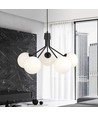 Nova 5 Svart/Opal pendellampa - Ø15 cm, E14, 230V, utan ljuskälla