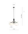 Nova 5 Svart/Opal pendellampa - Ø15 cm, E14, 230V, utan ljuskälla