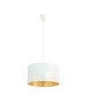 Aston 1 Vit/Guld pendellampa - Ø35 cm, E27, 230V, utan ljuskälla