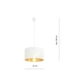 Aston 1 Vit/Guld pendellampa - Ø35 cm, E27, 230V, utan ljuskälla