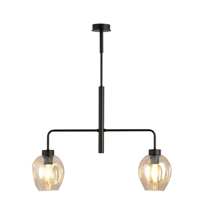 Lukka 2 Svart/Bärnsten pendellampa - Ø14 cm, E27, 230V, utan ljuskälla