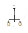 Lukka 2 Svart/Bärnsten pendellampa - Ø14 cm, E27, 230V, utan ljuskälla