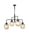 Lukka 4 Svart/Bärnsten pendellampa - Ø14 cm, E27, 230V, utan ljuskälla