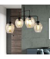 Lukka 4 Svart/Bärnsten pendellampa - Ø14 cm, E27, 230V, utan ljuskälla