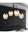 Lukka 4 Svart/Bärnsten pendellampa - Ø14 cm, E27, 230V, utan ljuskälla