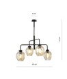 Lukka 4 Svart/Bärnsten pendellampa - Ø14 cm, E27, 230V, utan ljuskälla