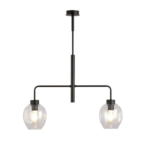 Lukka 2 Svart/Transparent pendellampa - Ø14 cm, E27, 230V, utan ljuskälla