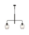 Lukka 2 Svart/Transparent pendellampa - Ø14 cm, E27, 230V, utan ljuskälla