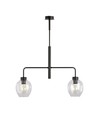 Lukka 2 Svart/Transparent pendellampa - Ø14 cm, E27, 230V, utan ljuskälla