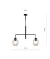 Lukka 2 Svart/Transparent pendellampa - Ø14 cm, E27, 230V, utan ljuskälla