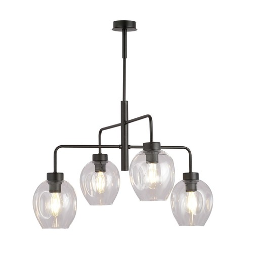 Lukka 4 Svart/Transparent pendellampa - Ø14 cm, E27, 230V, utan ljuskälla