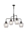 Lukka 4 Svart/Transparent pendellampa - Ø14 cm, E27, 230V, utan ljuskälla