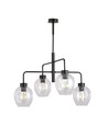 Lukka 4 Svart/Transparent pendellampa - Ø14 cm, E27, 230V, utan ljuskälla