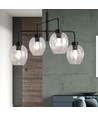 Lukka 4 Svart/Transparent pendellampa - Ø14 cm, E27, 230V, utan ljuskälla