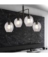 Lukka 4 Svart/Transparent pendellampa - Ø14 cm, E27, 230V, utan ljuskälla
