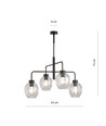 Lukka 4 Svart/Transparent pendellampa - Ø14 cm, E27, 230V, utan ljuskälla
