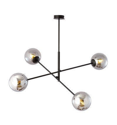 Linear 4 Svart/Grafit pendellampa - Ø14 cm, E14, 230V, utan ljuskälla