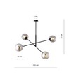 Linear 4 Svart/Grafit pendellampa - Ø14 cm, E14, 230V, utan ljuskälla
