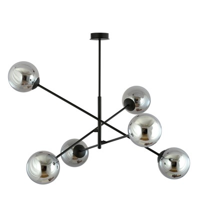 Linear 6 Svart/Grafit pendellampa - Ø14 cm, E14, 230V, utan ljuskälla