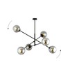 Linear 6 Svart/Grafit pendellampa - Ø14 cm, E14, 230V, utan ljuskälla