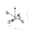 Linear 6 Svart/Grafit pendellampa - Ø14 cm, E14, 230V, utan ljuskälla