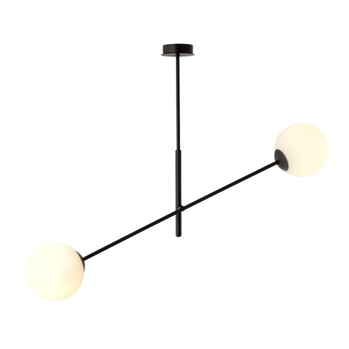 Linear 2 Svart/Opal pendellampa - Ø15 cm, E14, 230V, utan ljuskälla