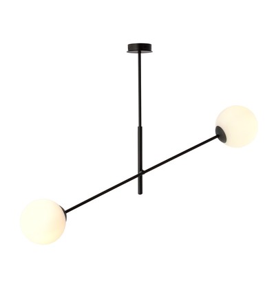 Linear 2 Svart/Opal pendellampa - Ø15 cm, E14, 230V, utan ljuskälla