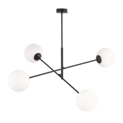 Linear 4 Svart/Opal pendellampa - Ø15 cm, E14, 230V, utan ljuskälla