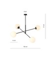 Linear 4 Svart/Opal pendellampa - Ø15 cm, E14, 230V, utan ljuskälla