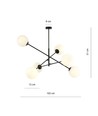Linear 6 Svart/Opal pendellampa - Ø15 cm, E14, 230V, utan ljuskälla