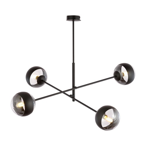 Linear 4 Svart/Rand pendellampa - Ø14 cm, E14, 230V, utan ljuskälla