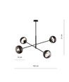 Linear 4 Svart/Rand pendellampa - Ø14 cm, E14, 230V, utan ljuskälla