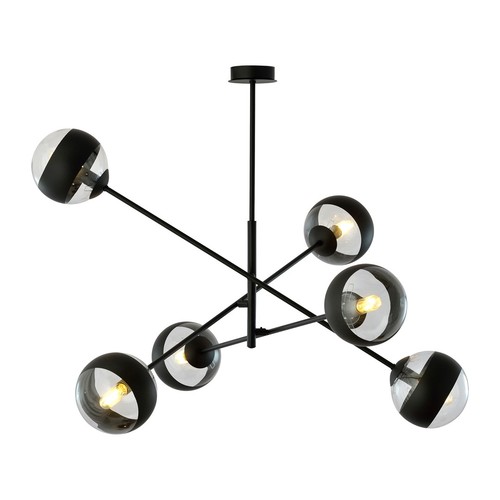 Linear 6 Svart/Rand pendellampa - Ø14 cm, E14, 230V, utan ljuskälla
